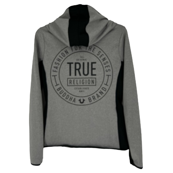 TRUE Religion full zip Hoodie size SP Black and gray - Picture 3 of 11